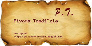 Pivoda Tomázia névjegykártya